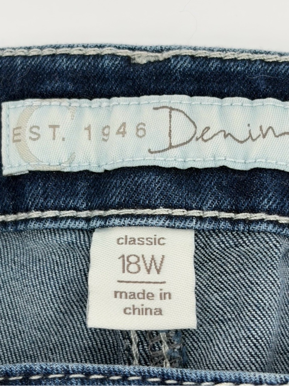 Est.1946 Women's Blue Denim Classic Shorts Stretch With Bling Size 18W - Picture 4 of 9